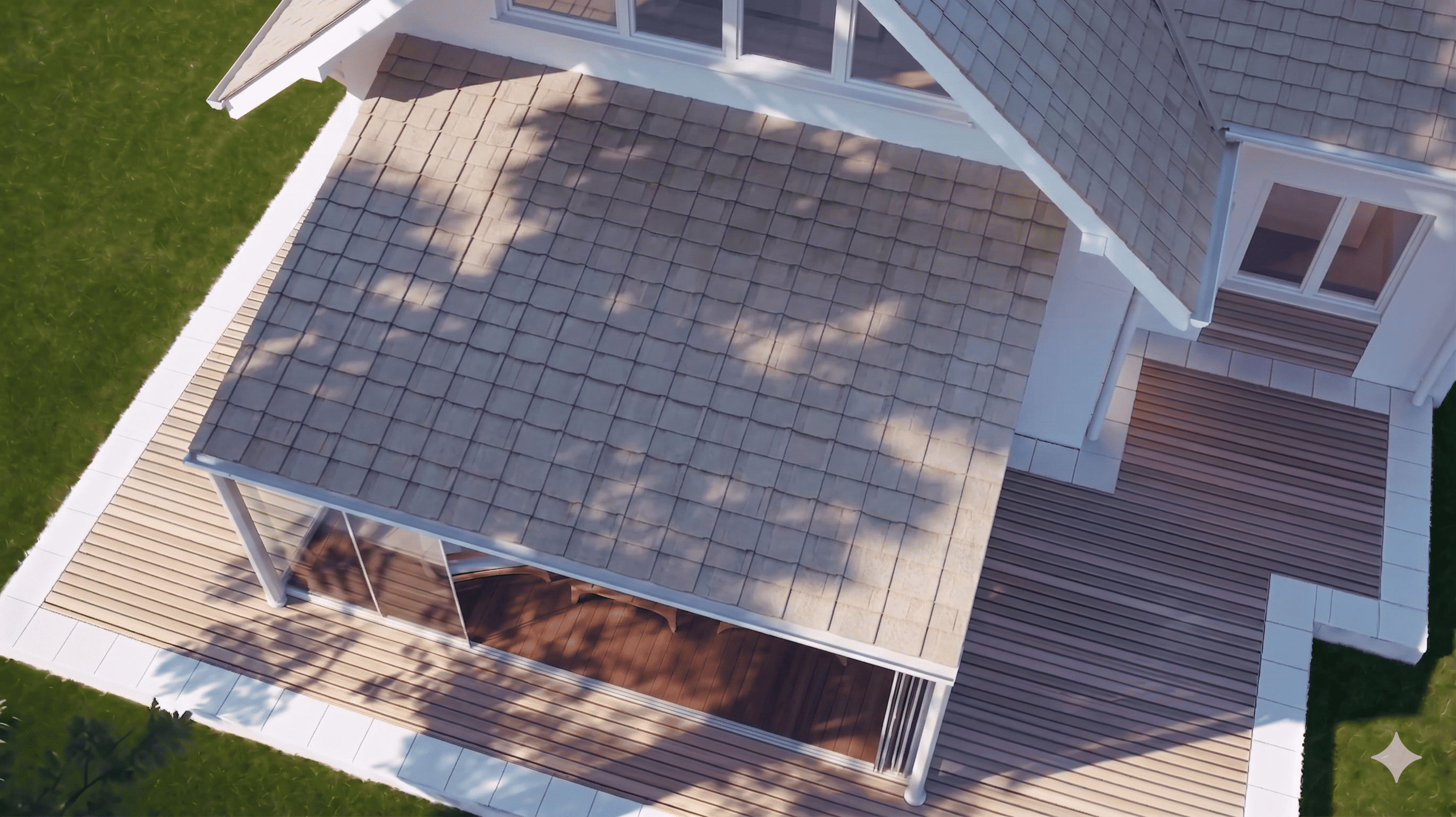 Weathered gray shingle roof
