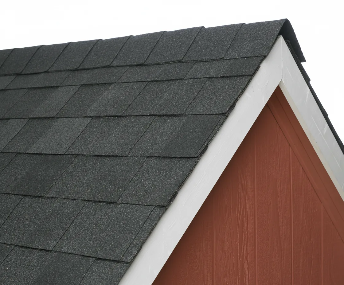 Brick Red house with Charcoal roof using Pinnacle Pristine BLACK SHADOW