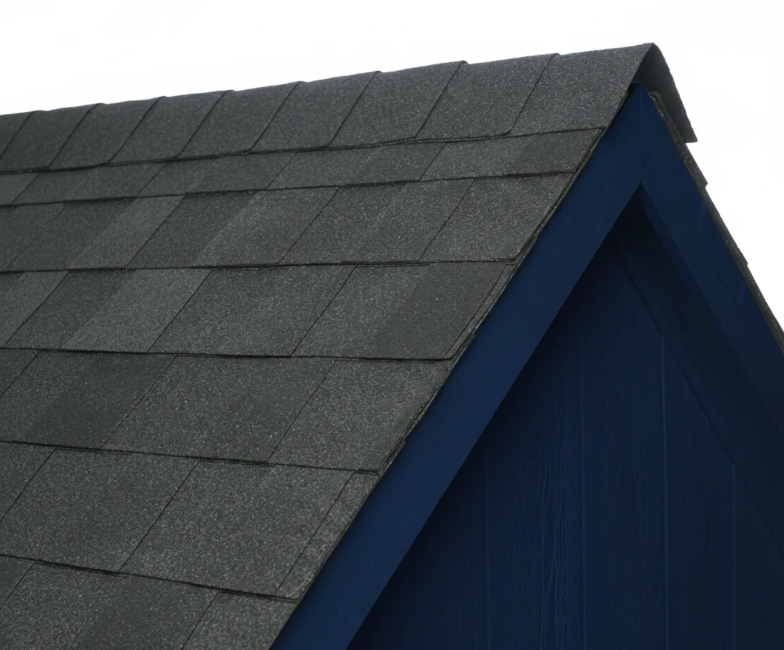 Navy house with Charcoal roof using Pinnacle Pristine BLACK SHADOW