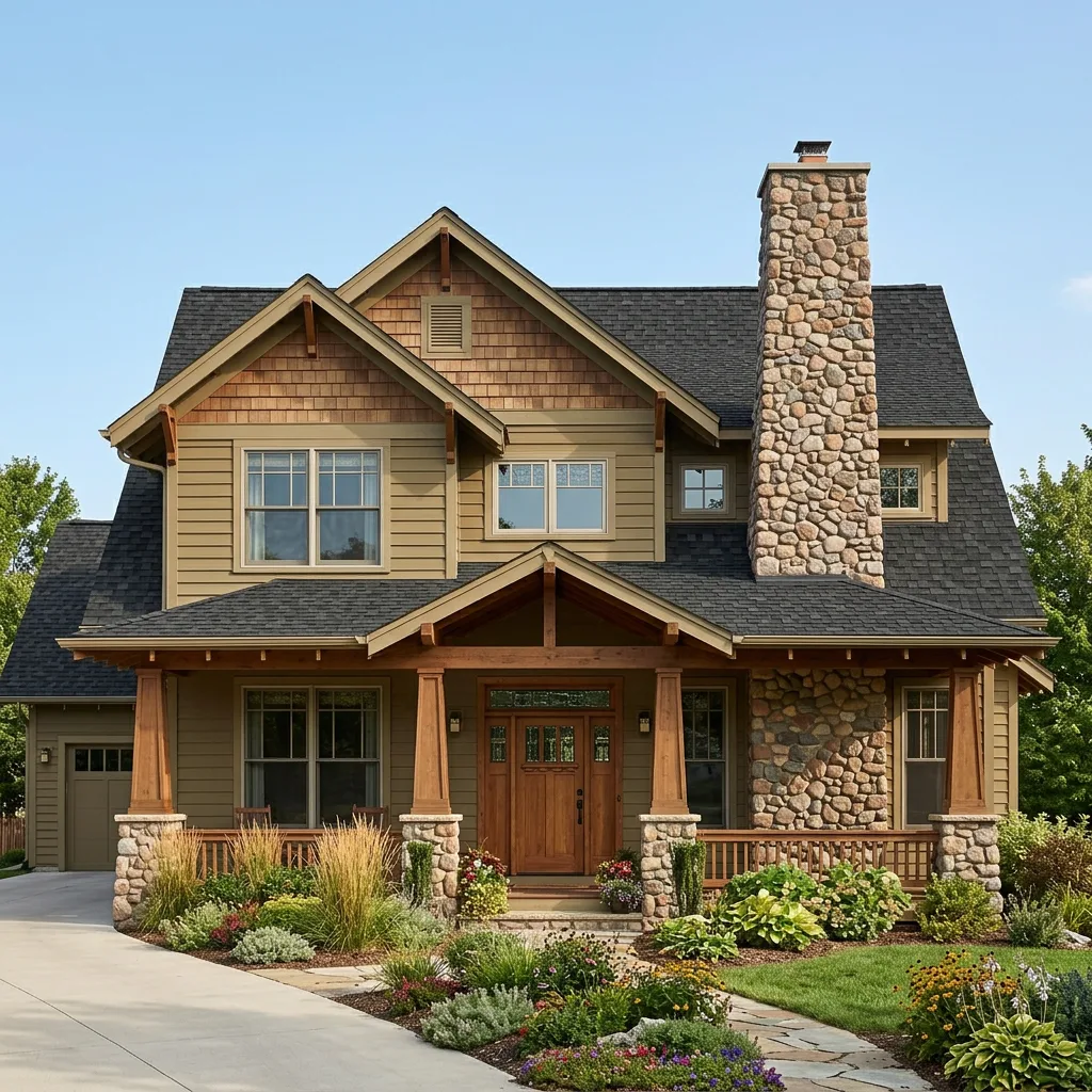 Craftsman home with Black roof -- IKO Royal Estate Shadow Slate (front)