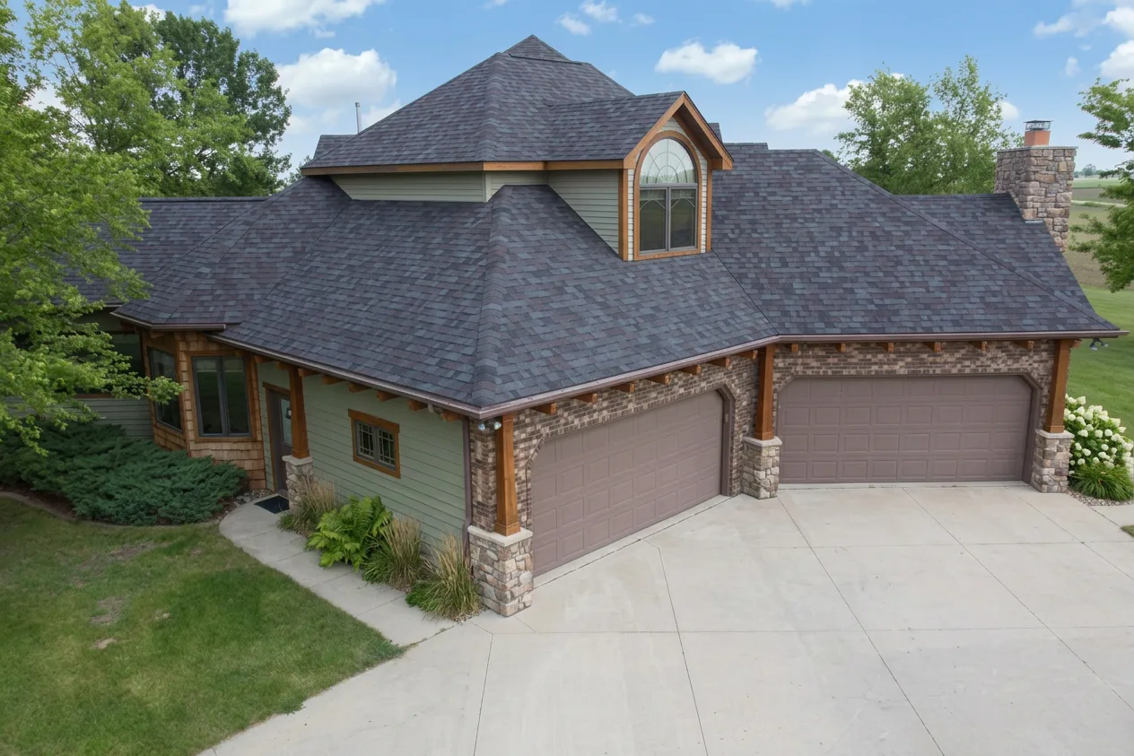 Craftsman home with Charcoal roof -- Malarkey Legacy Black Oak (right-34)