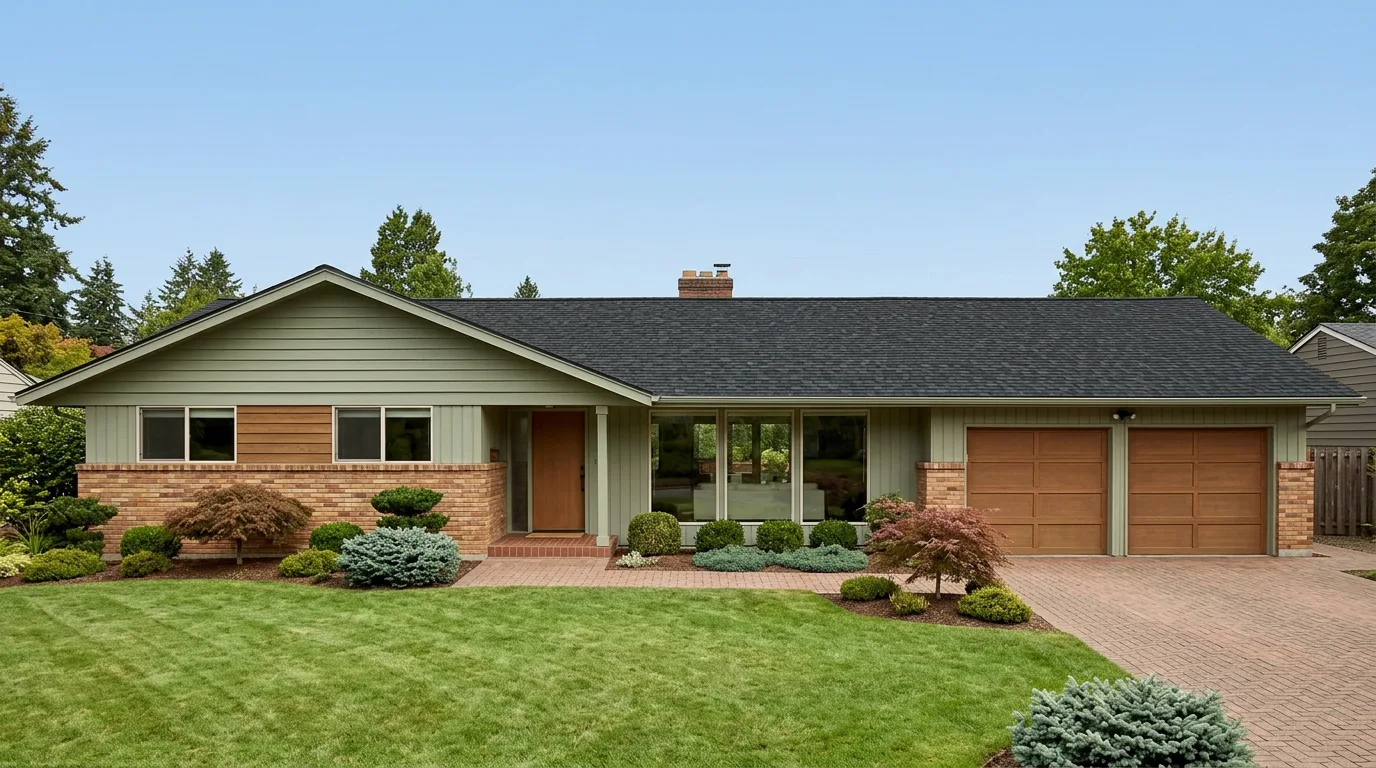 Ranch home with Black roof -- IKO Royal Estate Shadow Slate (front)