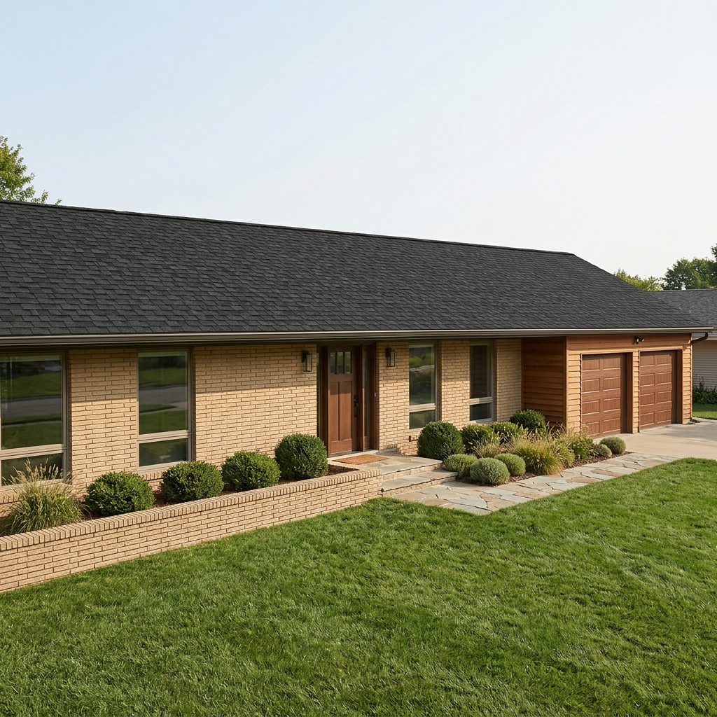 Ranch home with Black roof -- IKO Royal Estate Shadow Slate (right-34)