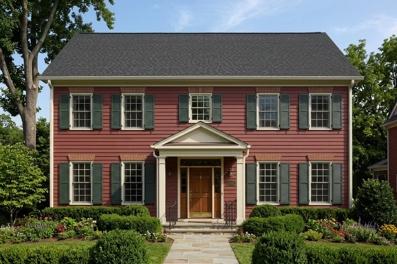 Traditional home with Black roof -- CertainTeed Landmark Charcoal Black (front)