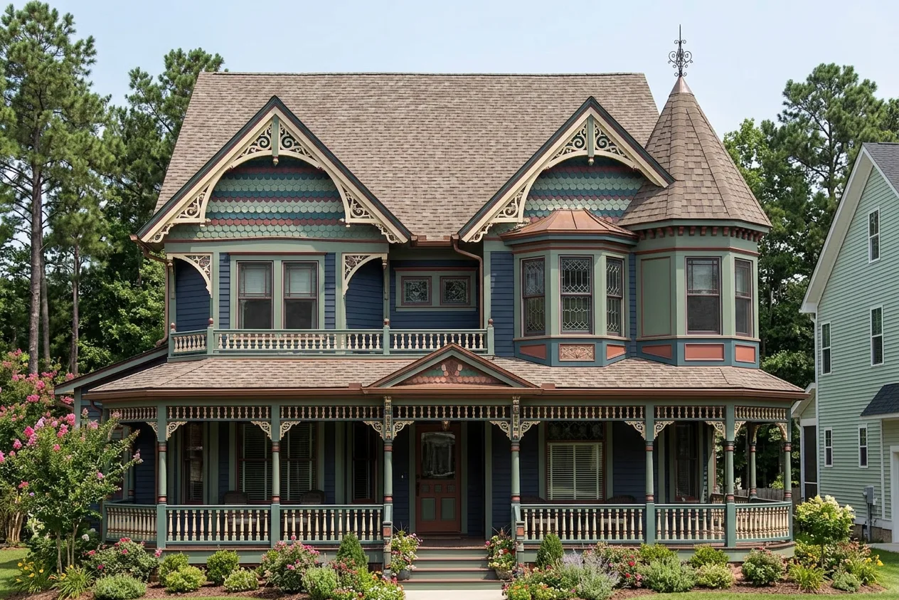 Victorian home with Charcoal roof -- CertainTeed Belmont Colonial Slate (front)