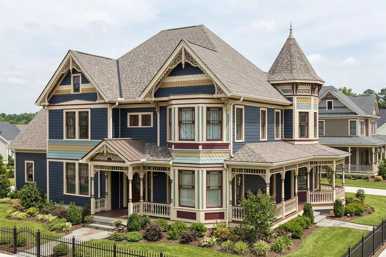 Victorian home with Charcoal roof -- CertainTeed Belmont Colonial Slate (right-34)