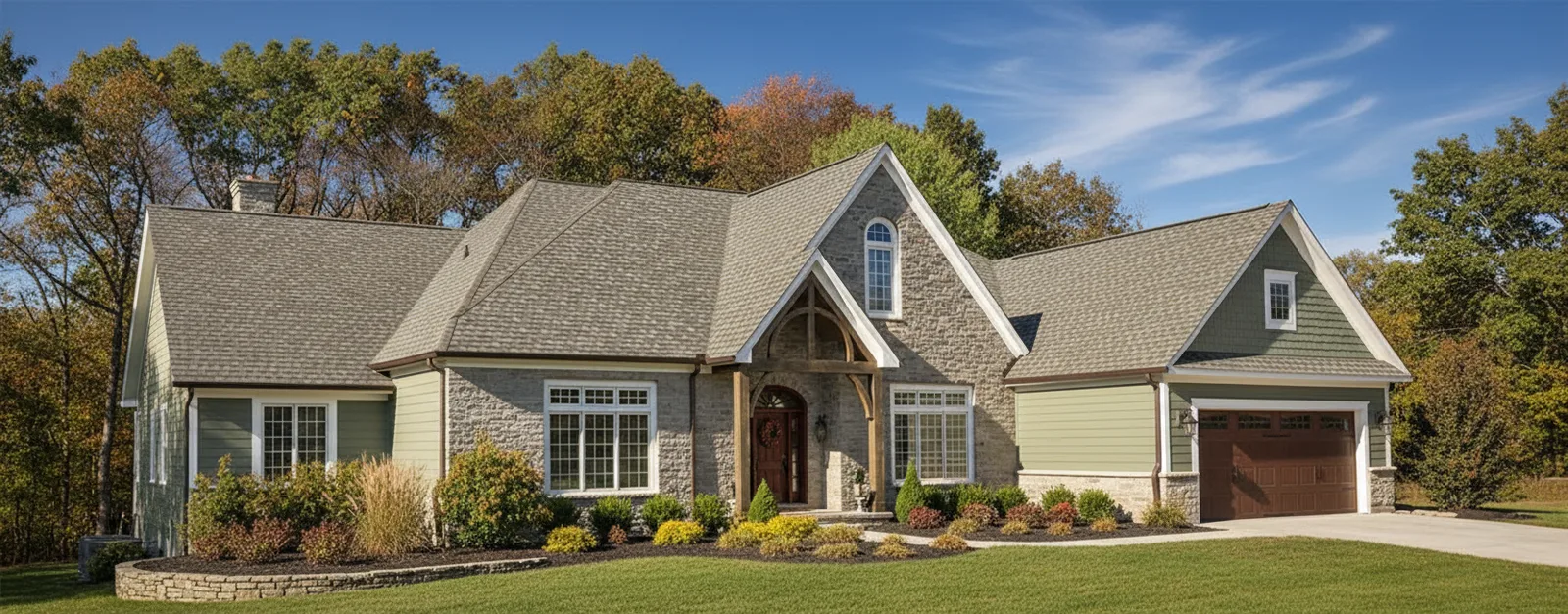 Florida home with Camelot II Weathered Timber roof